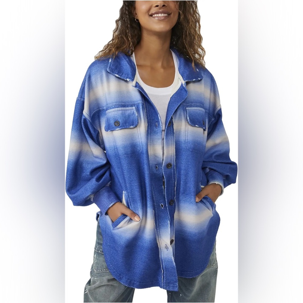 NWT Free People Ruby Jacket - Deep Sea Combo - Size XS Oversized